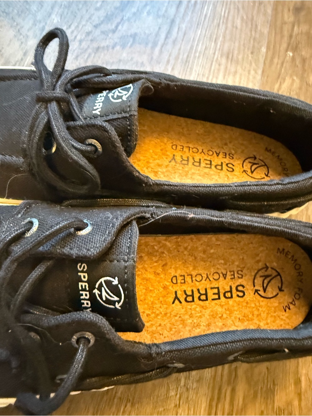 Sperry Seacycled Black Platform Boat Shoes Women’s Size 7.5 - Picture 6 of 6